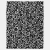 Circles Patroon 210819 - Wit op Zwart Fleece Deken (Voorkant)