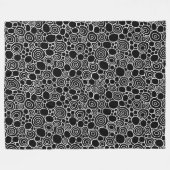 Circles Patroon 210819 - Wit op Zwart Fleece Deken (Voorkant (Horizontaal))