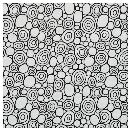 Circles Pattern 210819 - Black and White Stof (Swatch)