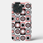 Circles Pattern Girly Pink Black White Grey Case-Mate iPhone Case (Achterkant)