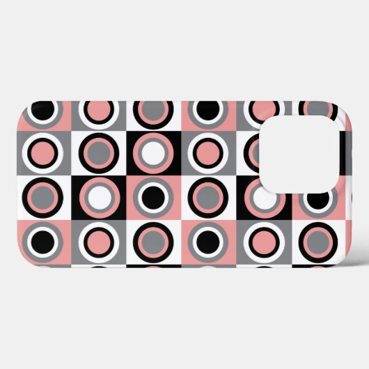Circles Pattern Girly Pink Black White Grey Case-Mate iPhone Case (Achterkant (horizontaal))