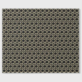 Circles Pattern Golden Rings Geometric Black Gold Cadeaupapier (Vlak)