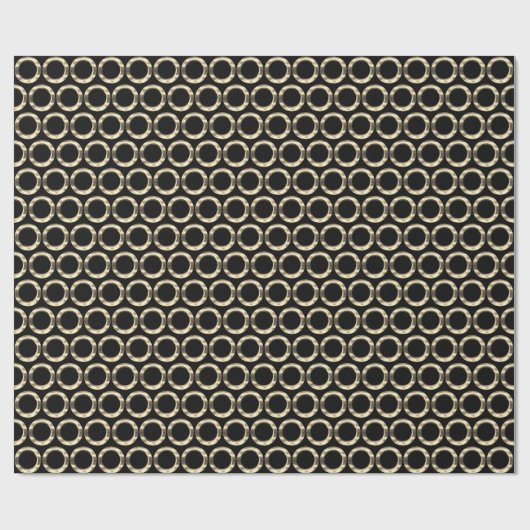 Circles Pattern Golden Rings Geometric Black Gold Cadeaupapier (Vlak)