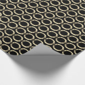 Circles Pattern Golden Rings Geometric Black Gold Cadeaupapier (Hoek)