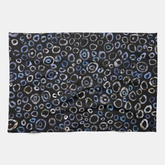 Circles Slate Charcoal Theedoek (Horizontaal)
