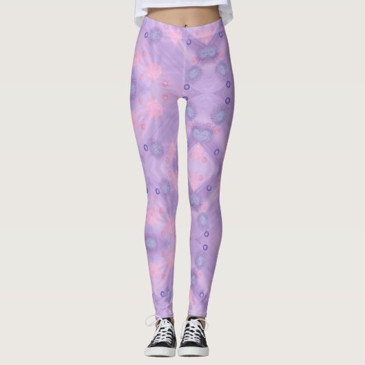 Circles Spheres Lavender Pink Blue Leggings (Voorkant)