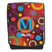 Circles Spots Stippen Scripts Monogram Gepersonali Rugtassen (Voorkant)