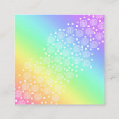 Circles Stippen Regenboogvierkant Visitekaartjes (Achterkant)