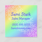 Circles Stippen Regenboogvierkant Visitekaartjes (Voorkant)