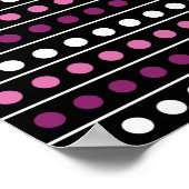 Circles Stripes White roze Paars Black Background Poster (Hoek)