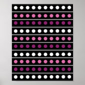 Circles Stripes White roze Paars Black Background Poster (Voorkant)