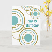 Circles Trio Verjaardag Kaart (Gele Bloem)
