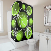 Circles uit de middeleeuwen — Starbursts Chartreus Douchegordijn (In situ)