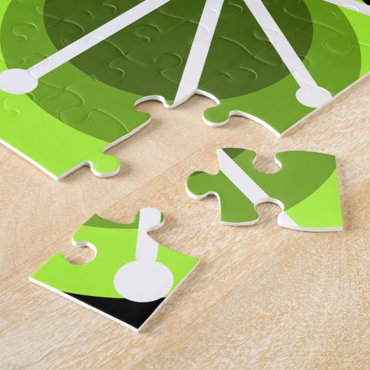 Circles uit de middeleeuwen — Starbursts Chartreus Legpuzzel (Zijkant)