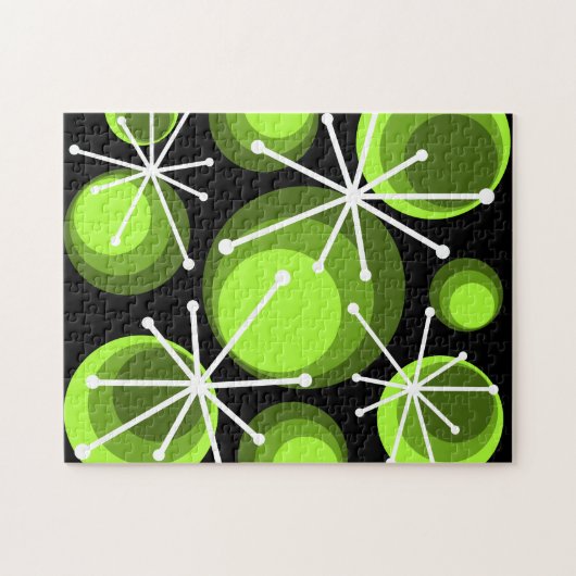 Circles uit de middeleeuwen — Starbursts Chartreus Legpuzzel (Horizontaal)