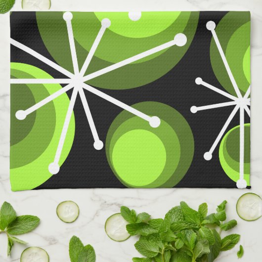 Circles uit de middeleeuwen — Starbursts Chartreus Theedoek (Gevouwen)