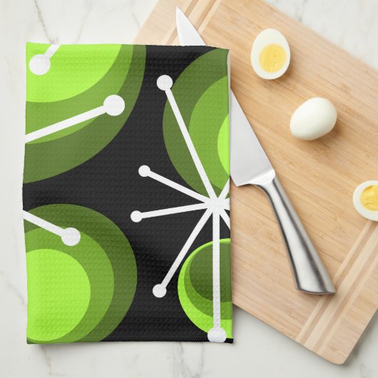 Circles uit de middeleeuwen — Starbursts Chartreus Theedoek (Quarter Fold)