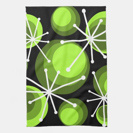 Circles uit de middeleeuwen — Starbursts Chartreus Theedoek (Verticaal)