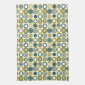 Circles uit het midden van de eeuw Patroon Blauw G Theedoek (Verticaal)