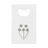 Circles wereldbol vertakkend als een boomtak creditkaart flessenopener (Voorkant)