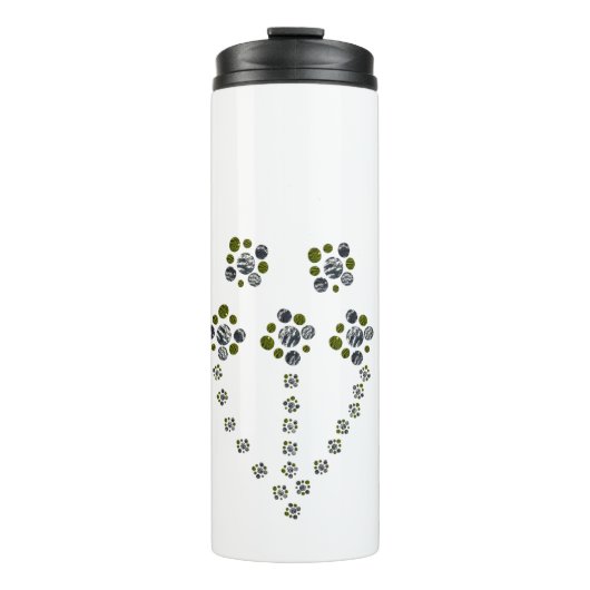 Circles wereldbol vertakkend als een boomtak thermosbeker (Voorkant)