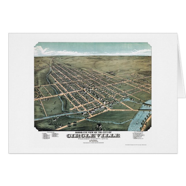 Circleville, OH, Panoramische Kaart - 1876 (Voorkant Horizontaal)