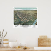 Circleville, OH, Panoramische Kaart - 1876 Poster (Keuken)