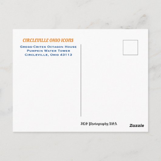Circleville Ohio Briefkaart (Achterkant)