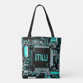 Circuit Aqua 2 Monogram over de gehele canvas tas (Achterkant)