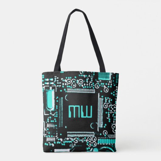 Circuit Aqua 2 Monogram over de gehele canvas tas (Achterkant)