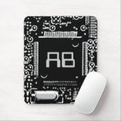Circuit Black en White 2 monogram mouspad Muismat (Met muis)