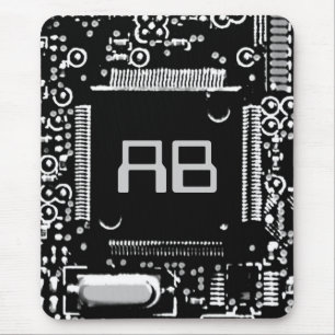 Circuit Black en White 2 monogram mouspad Muismat