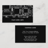 Circuit Black en White 2-sjabloon voor visitekaart Visitekaartje (Voorkant / Achterkant)