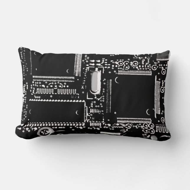 Circuit Black en White 2-werpkussens lumbar Kussen (Voorkant)