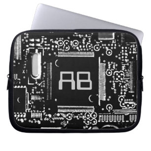 Circuit Black & White 2 monogram laptophoes 10 inc Laptop Sleeve