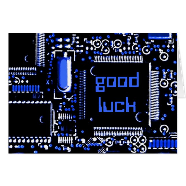 Circuit Blue 2 "Good Luck"-groetkaart (Voorkant Horizontaal)