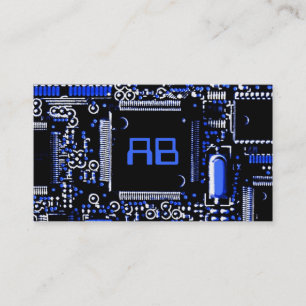 Circuit Blue 2 'Monogram business card template Visitekaartje