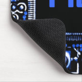 Circuit Blue 2 monogram mondspad Muismat (Hoek)