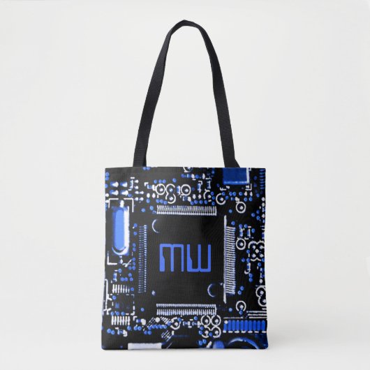 Circuit Blue 2 Monogram over tas blauw terug (Voorkant)