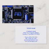 Circuit Blue 2 'monogram visitekaartje wit (Voorkant / Achterkant)