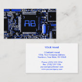 Circuit Blue 2 'monogram visitekaartje wit (Voorkant / Achterkant)