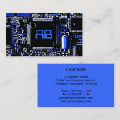 Circuit Blue 2'monogram visitekaartje blauw (Voorkant / Achterkant)