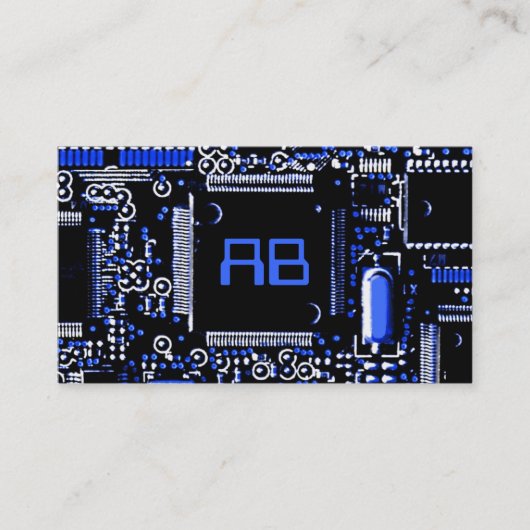 Circuit Blue 2'monogram visitekaartje blauw (Voorkant)