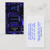 Circuit Blue PC-reparaties, visitekaartje wit (Voorkant / Achterkant)