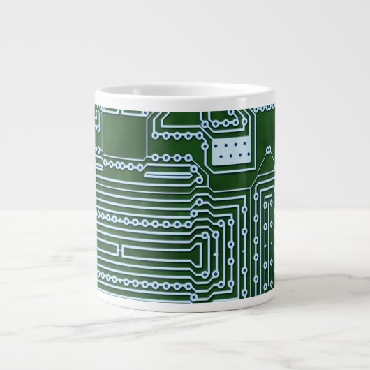 Circuit Board Achtergrond Grote Koffiekop (Voorkant)