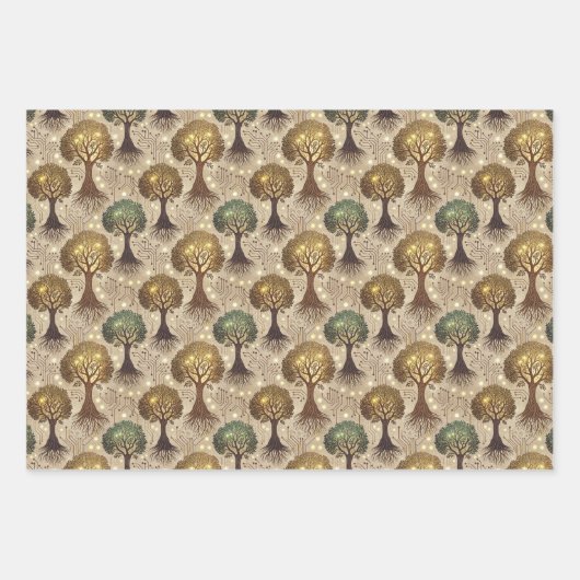 Circuit Board and Trees Roots  Inpakpapier Vel (Voorkant)