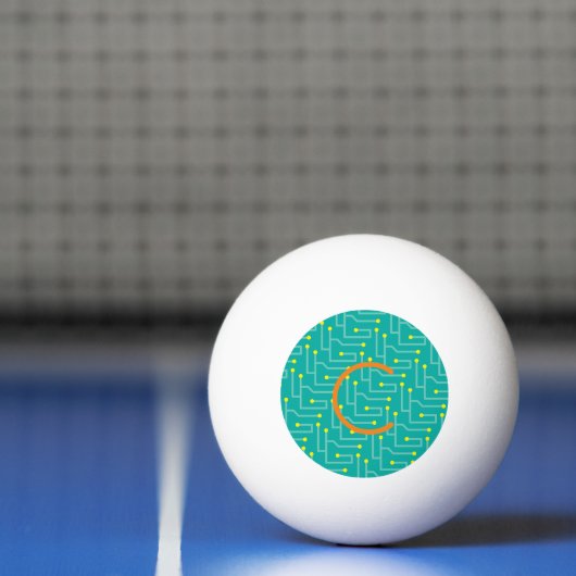 Circuit Board Art INITIAAL Modern Game Fun Pingpongbal (Net)