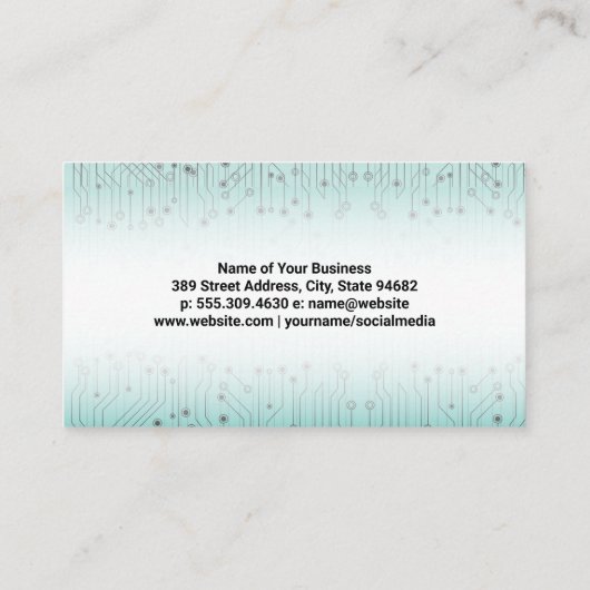 Circuit Board Binaire Codering Achtergrond Bedrijf Visitekaartje (Achterkant)