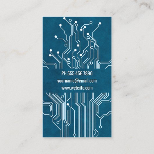 Circuit Board Blauwe textuur achtergrond Visitekaartje (Achterkant)