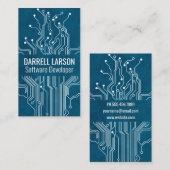 Circuit Board Blauwe textuur achtergrond Visitekaartje (Voorkant / Achterkant)